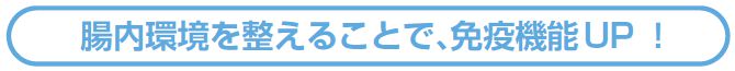 腸内環境を整えることで、免疫機能UP！