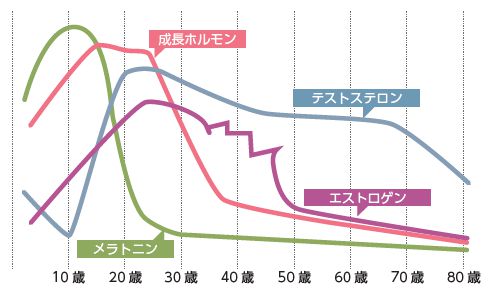 ホルモンの分泌量の変化