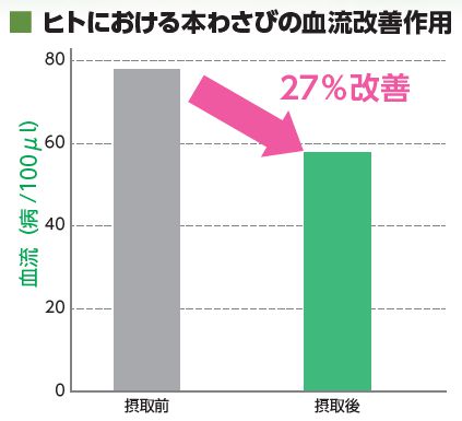 本わさびの血流改善作用