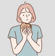 ハンバーガーを食べる