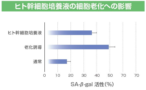 ヒト幹細胞培養液の細胞老化への影響