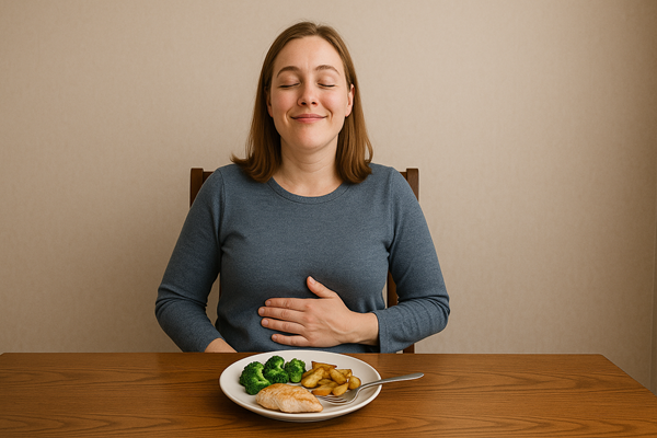 満腹で満足している人